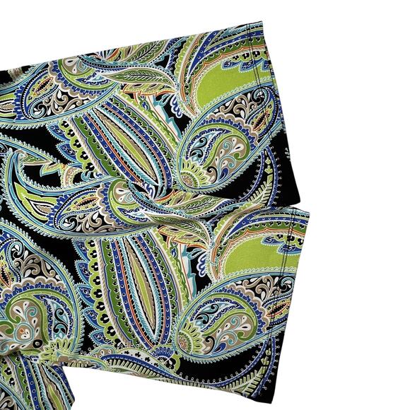 JM Collection Womens Tunic Top Sz 2X Fiesta Blue Green Black Paisley Embellished - Picture 5 of 11